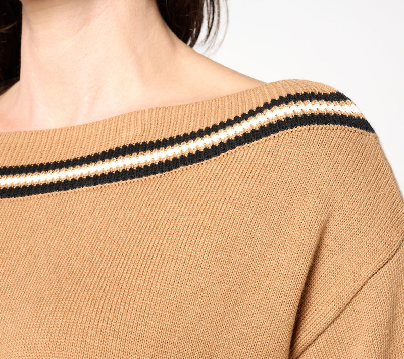 Studio Park X Shawn Killinger Stripe Detail Boatneck Sweater — View 10
