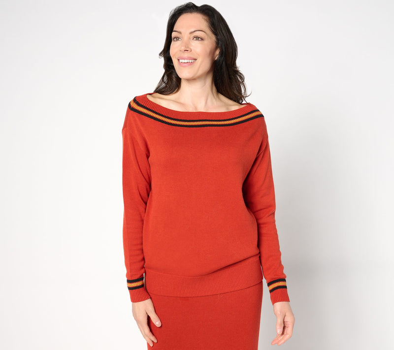 Studio Park X Shawn Killinger Stripe Detail Boatneck Sweater — View 5