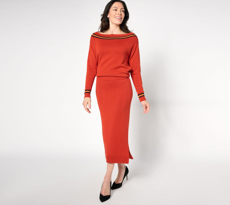 Studio Park X Shawn Killinger Sweater Skirt with Side Slit — View 9