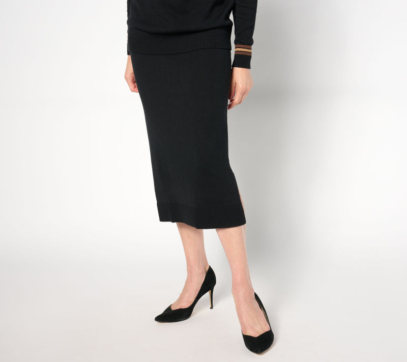 Studio Park X Shawn Killinger Sweater Skirt with Side Slit — View 7