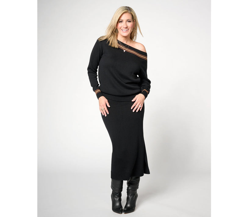 Studio Park X Shawn Killinger Sweater Skirt with Side Slit — View 11