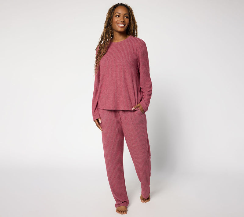 Berkshire Homewear Heathered Long Sleeve & Pant Hacci Set — Main view