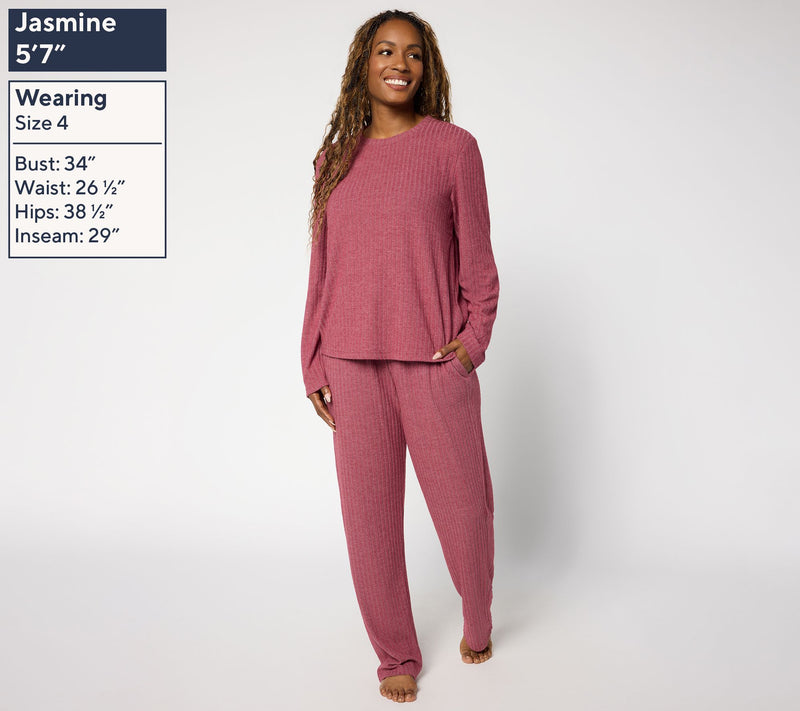 Berkshire Homewear Heathered Long Sleeve & Pant Hacci Set — View 13