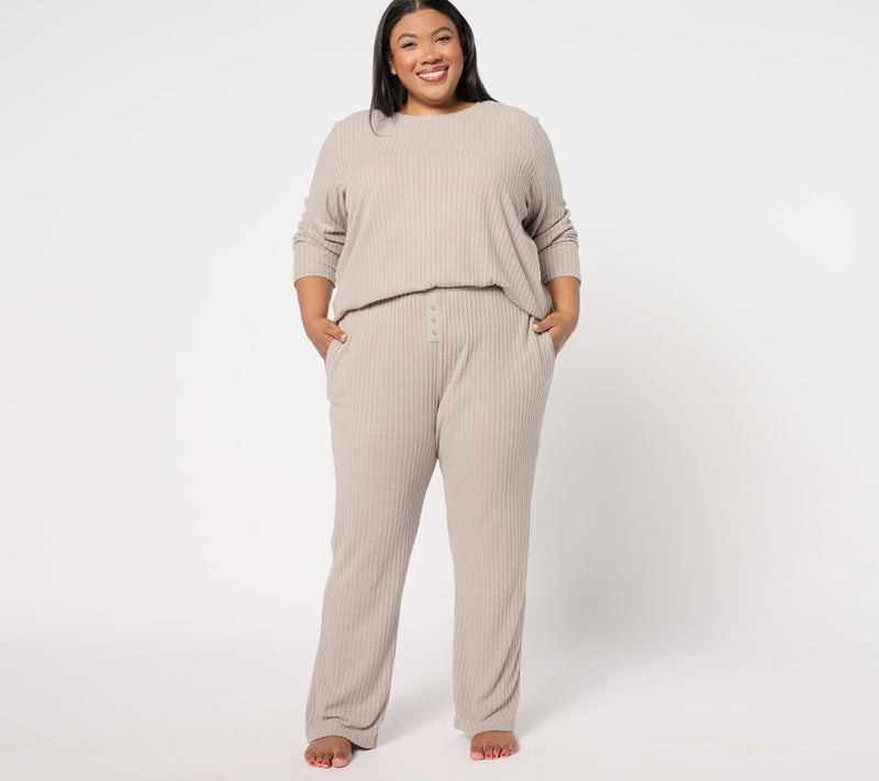 Berkshire Homewear Heathered Long Sleeve & Pant Hacci Set — View 9