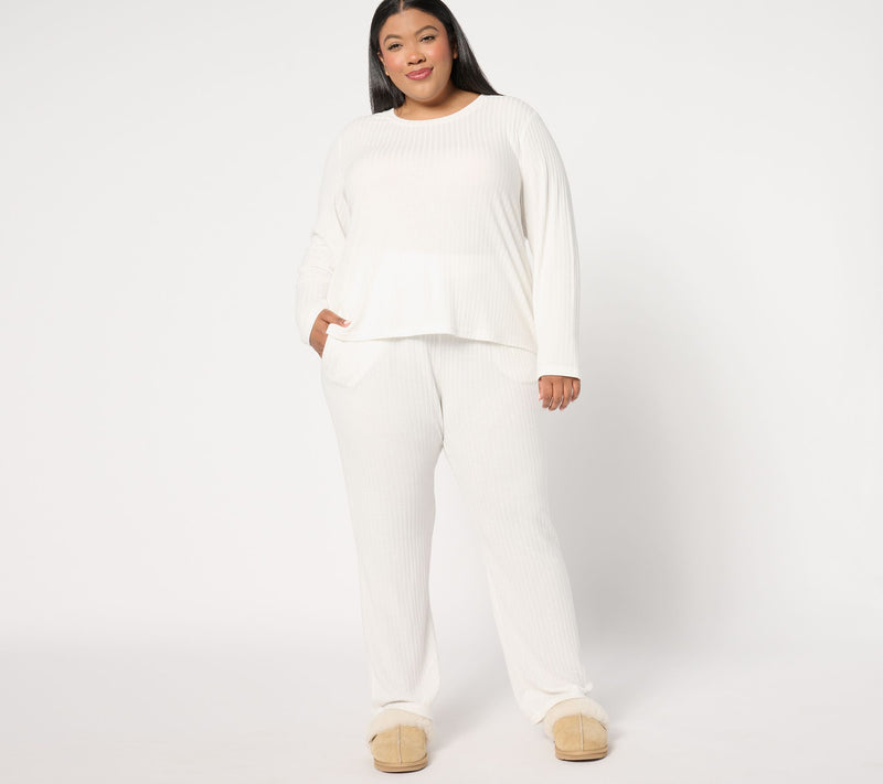 Berkshire Homewear Heathered Long Sleeve & Pant Hacci Set — View 5