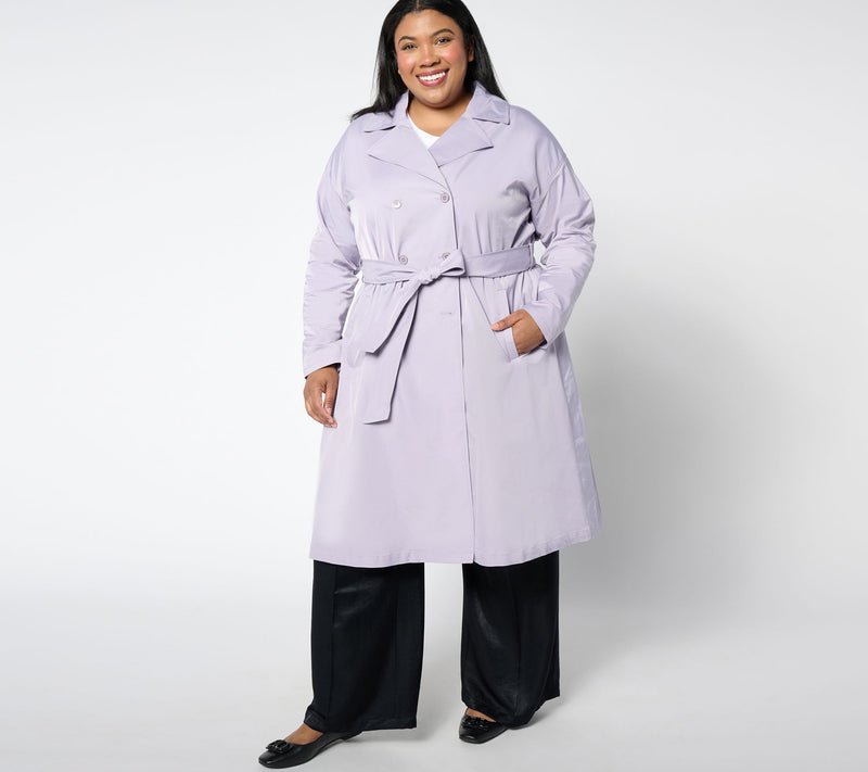 BEAUTIFUL by Lawrence Zarian Regular Pleated Double Breasted Trench Coat — View 9