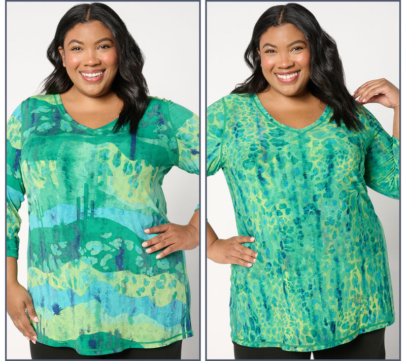 Women with Control Reversible Como Jersey Top — View 13