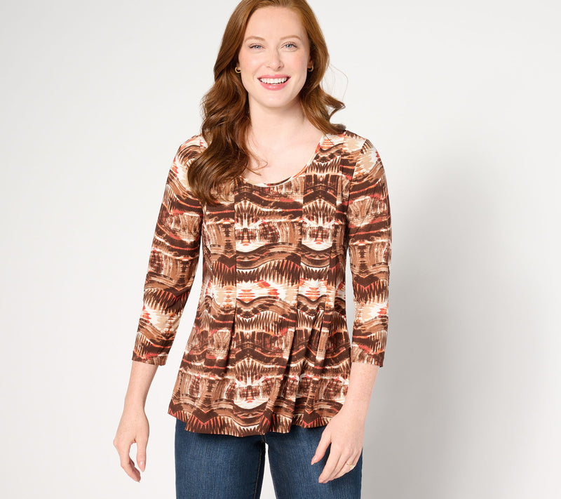 Women with Control Como Jersey Pleatastic 3/4 Sleeve Top — View 9
