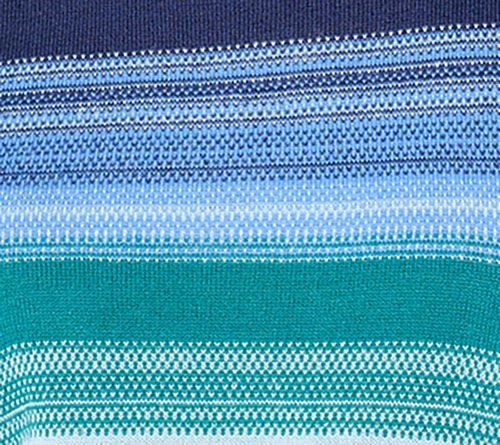Isaac Mizrahi Live! Jacquard Stripe Pullover Long Sleeve Sweater — View 9