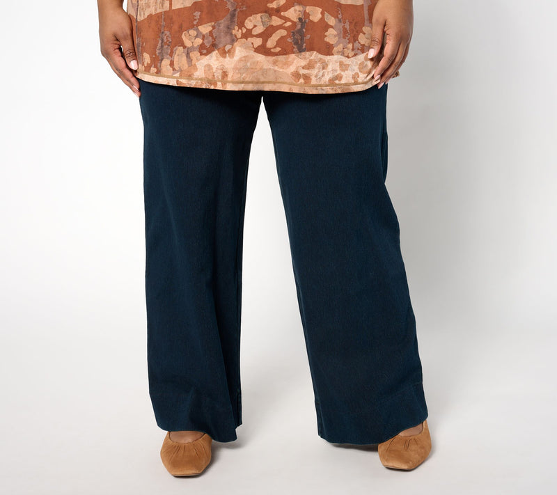 Women With Control Prime Stretch Denim Petite Wide Leg Pants — View 9