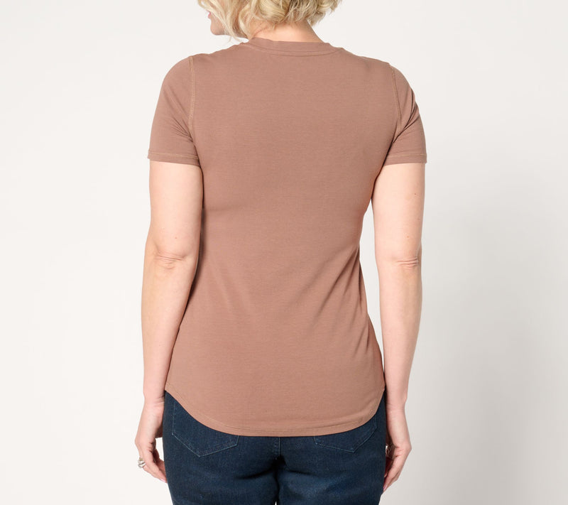 Cuddl Duds Layers Cottonwear+ Curve Hem T-Shirt — View 15