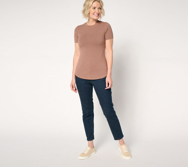 Cuddl Duds Layers Cottonwear+ Curve Hem T-Shirt — View 16