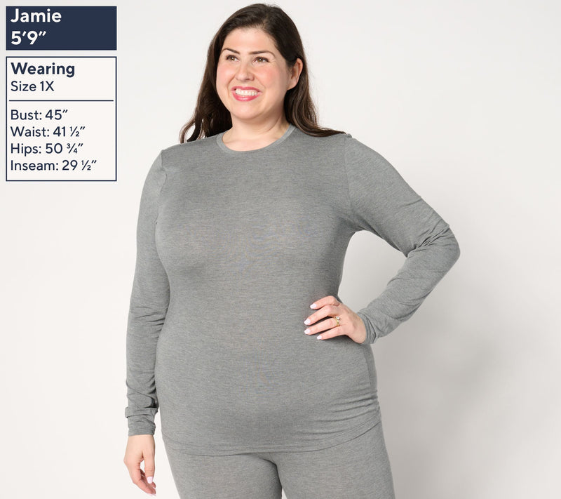 Cuddl Duds Layers Softwear with Stretch Long Sleeve Crew — View 10