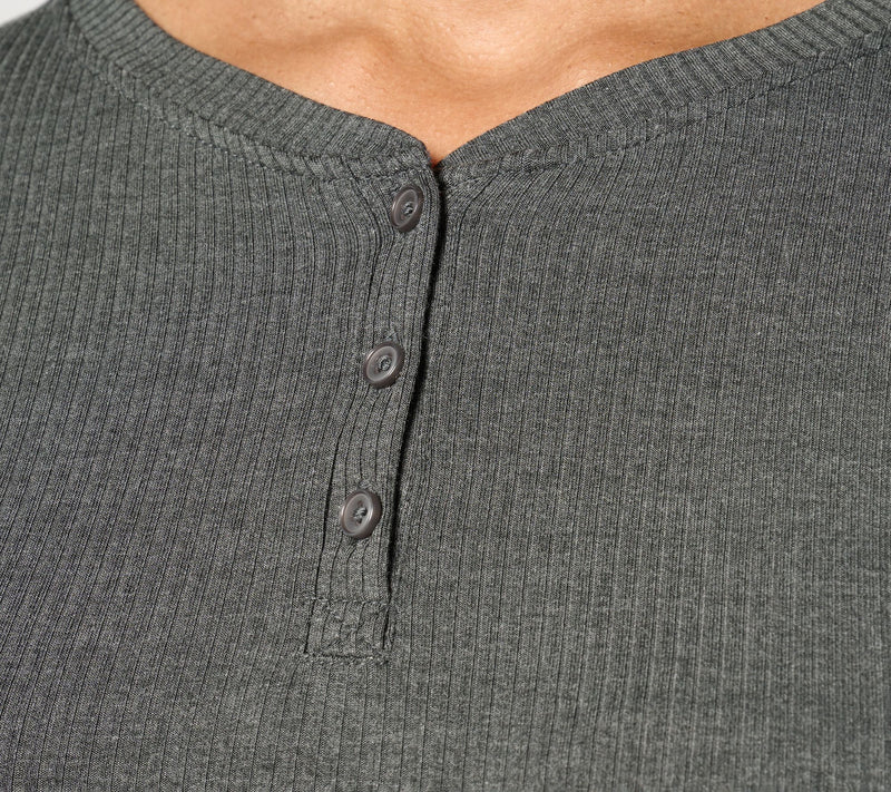 Cuddl Duds Layers Stretch Rib Long Sleeve Henley — View 14