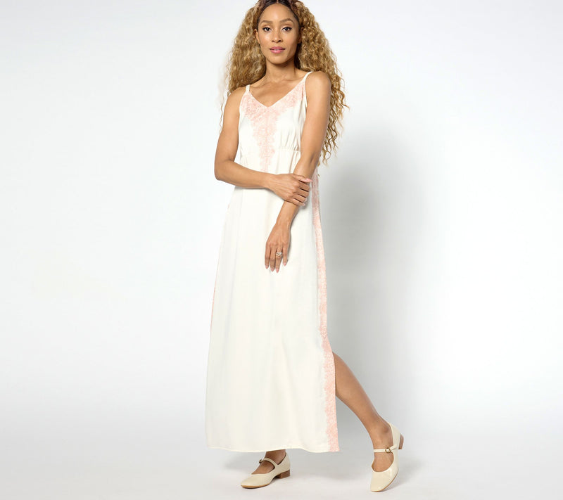 Me by Jennie Garth Regular Sailor Satin Maxi Dress — View 5