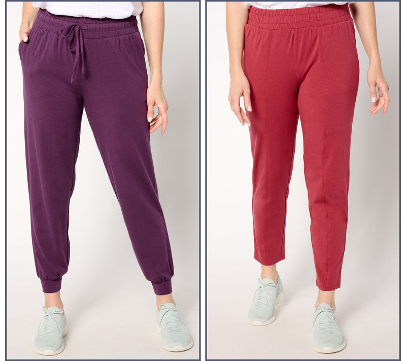 AnyBody Regular Cozy Knit Jogger and Ankle Pant Set — View 9