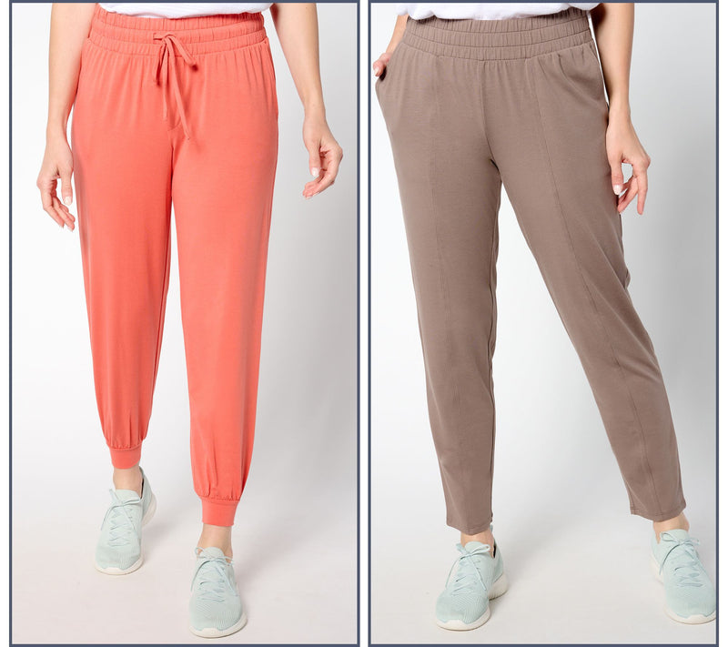 AnyBody Regular Cozy Knit Jogger and Ankle Pant Set — View 3