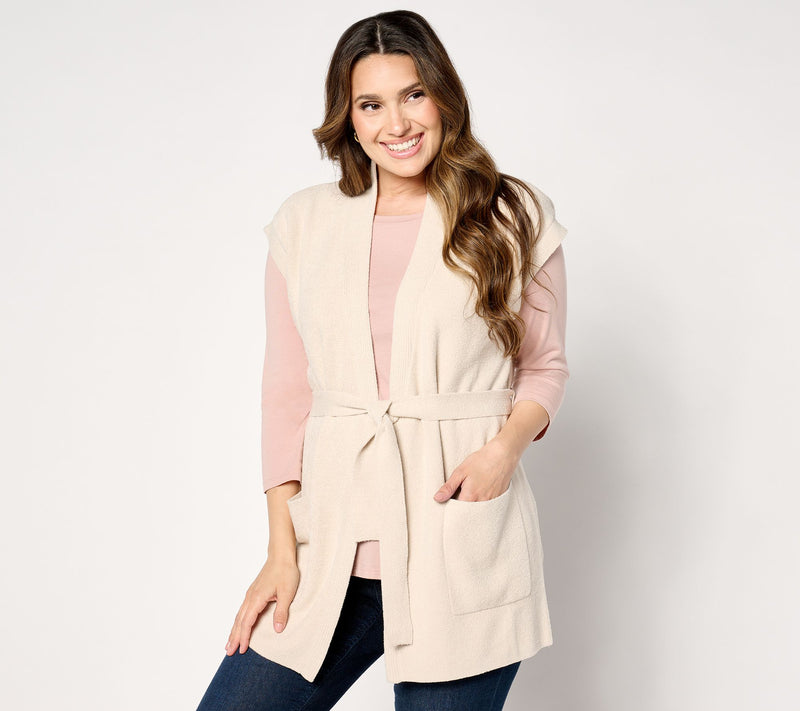 Barefoot Dreams CozyChic Ultra Lite Waist Tie Vest — View 9