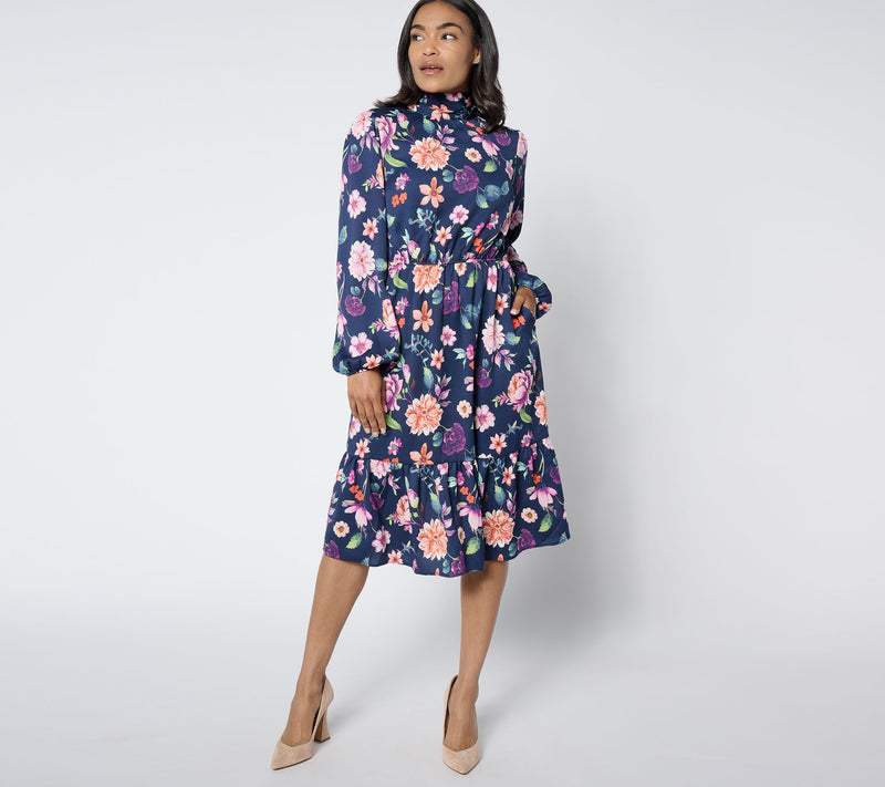 Studio Park X Ali Carr Regular Tiered Ruffle Dress with Bow — Main view