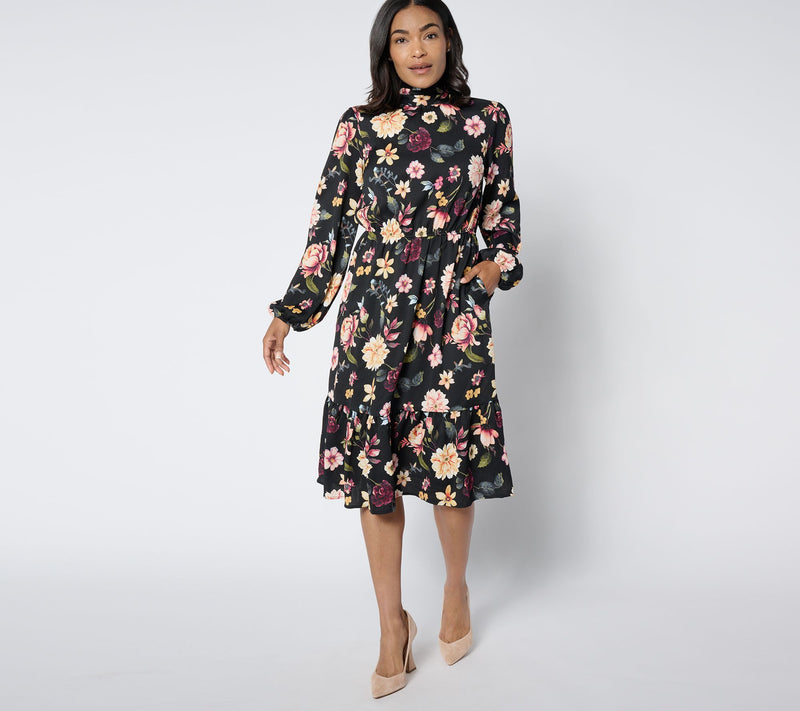Studio Park X Ali Carr Petite Tiered Ruffle Dress with Bow — View 5