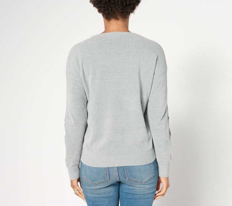 Barefoot Dreams CozyChic Ultra Lite Sleeve Detail Pullover — View 12