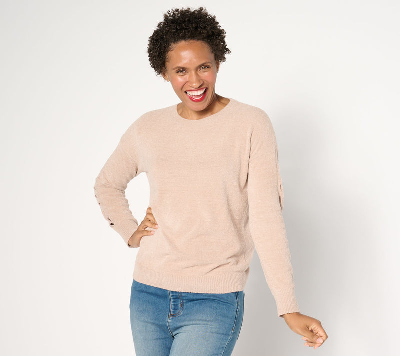 Barefoot Dreams CozyChic Ultra Lite Sleeve Detail Pullover — View 11