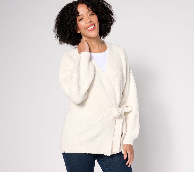 Barefoot Dreams CozyChic Side-Tie Cardigan — View 7