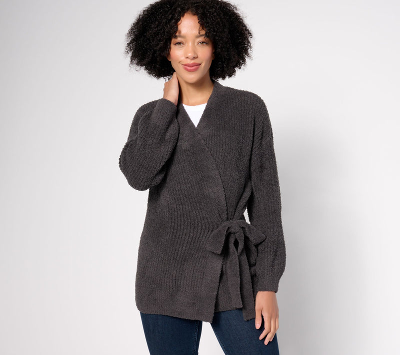 Barefoot Dreams CozyChic Side-Tie Cardigan — View 3