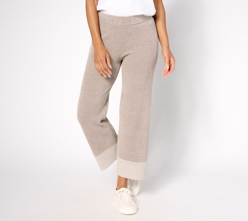Barefoot Dreams Petite CozyChic Lite Heather Blocked Ankle Pant — View 12