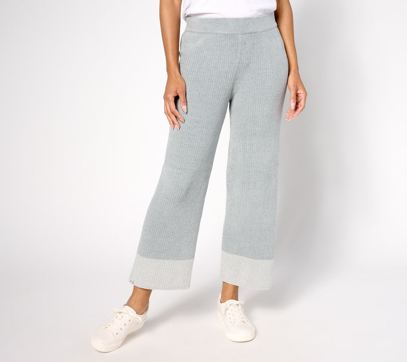 Barefoot Dreams Petite CozyChic Lite Heather Blocked Ankle Pant — View 3