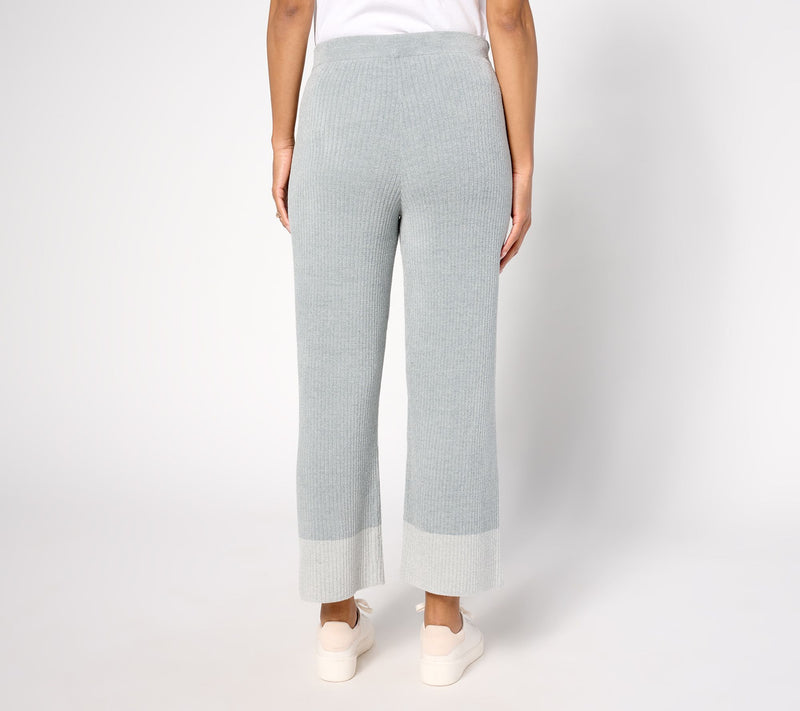 Barefoot Dreams Petite CozyChic Lite Heather Blocked Ankle Pant — View 4