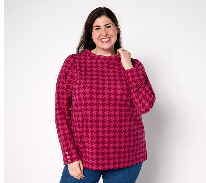 Susan Graver Printed Microfleece Pullover — View 4