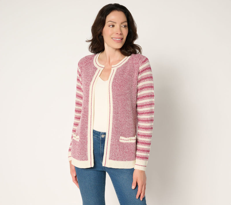 Susan Graver Chic Open Front Sweater Jacket — View 15