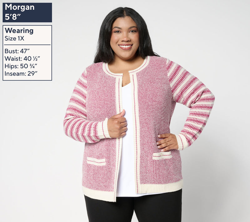 Susan Graver Chic Open Front Sweater Jacket — View 8