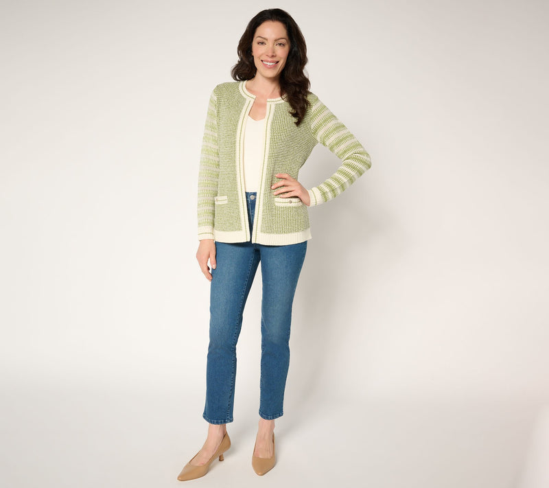 Susan Graver Chic Open Front Sweater Jacket — View 11
