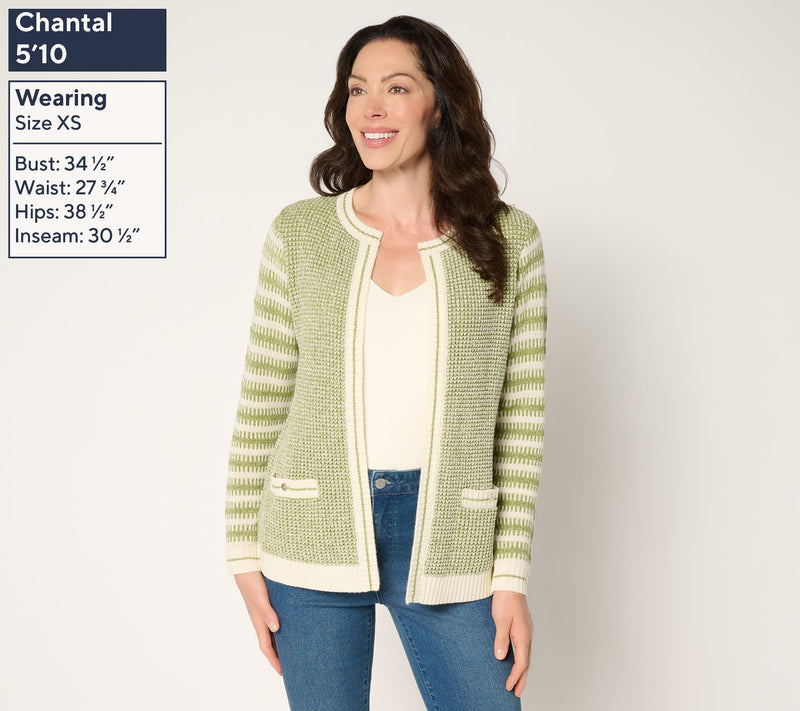 Susan Graver Chic Open Front Sweater Jacket — View 9