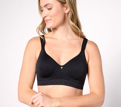 Breezies Lurex Mini Stripe Seamless Wirefree T-Shirt Bra