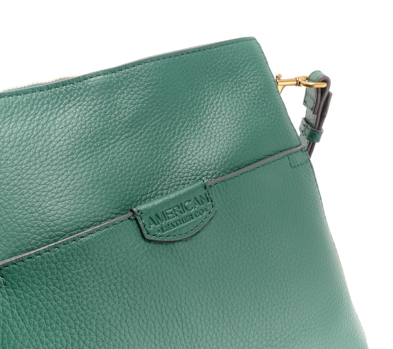 American Leather Co. Pebble Leather Triple Entry Luca Crossbody — View 17