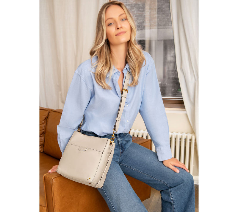 American Leather Co. Pebble Leather Triple Entry Luca Crossbody — View 21