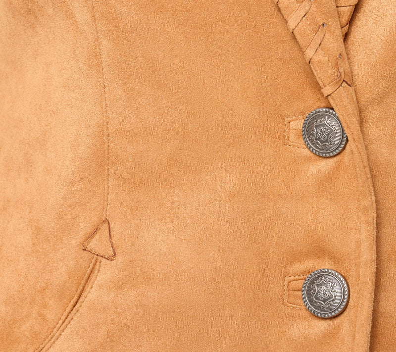 American West by Carolyn Pollack Faux Suede Fringe Jacket — View 3