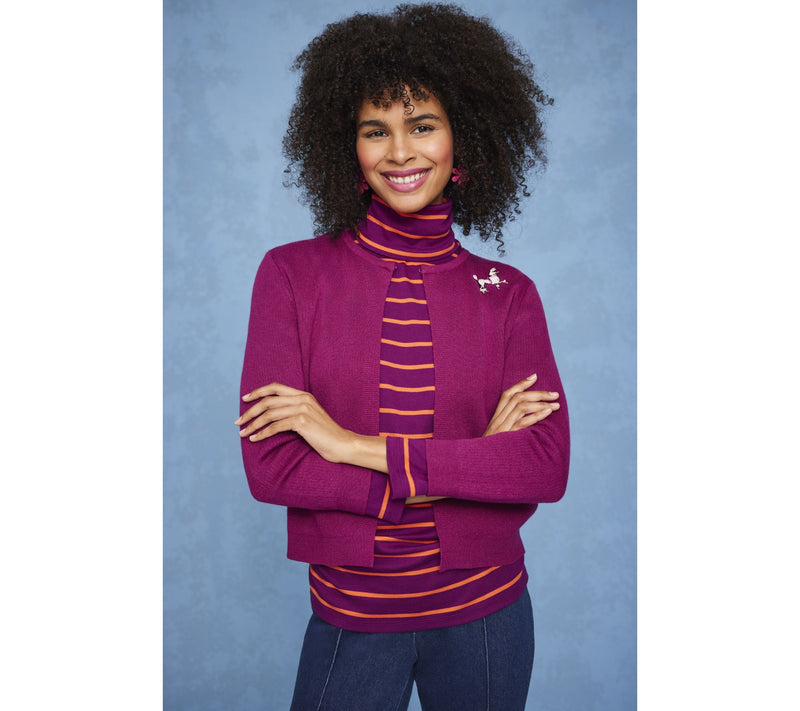 Isaac Mizrahi Live! Essentials Pima Cotton Stripe Turtleneck — View 6