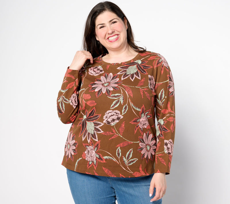 Denim & Co. Printed Perfect Jersey Long Sleeve Top — View 9