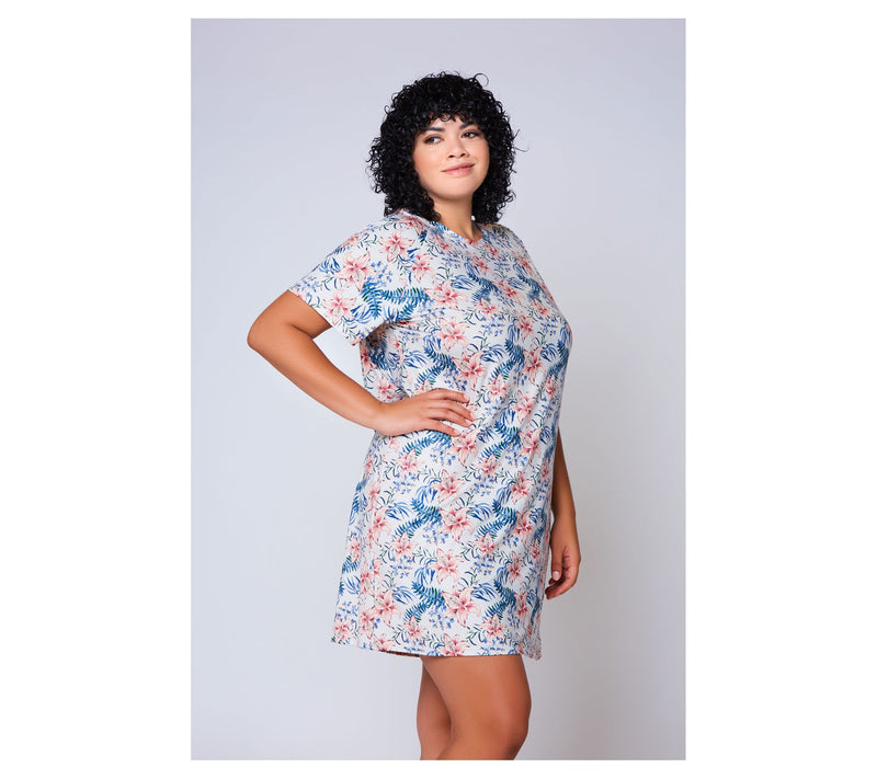 iCollection Knit Printed Lounge Dress — View 7
