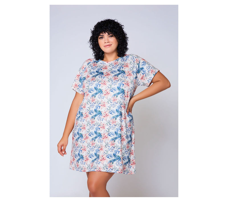 iCollection Knit Printed Lounge Dress — View 8