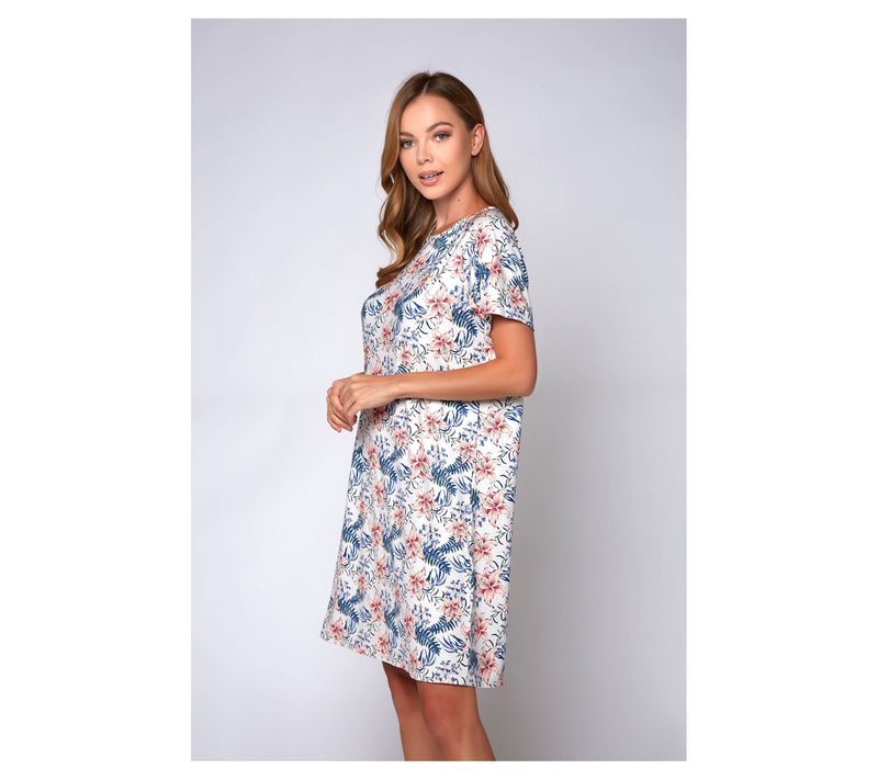 iCollection Knit Printed Lounge Dress — View 5