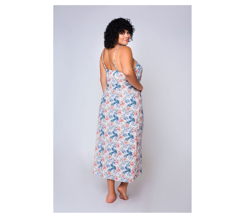 iCollection Knit Printed Maxi Lounge Dress — View 6