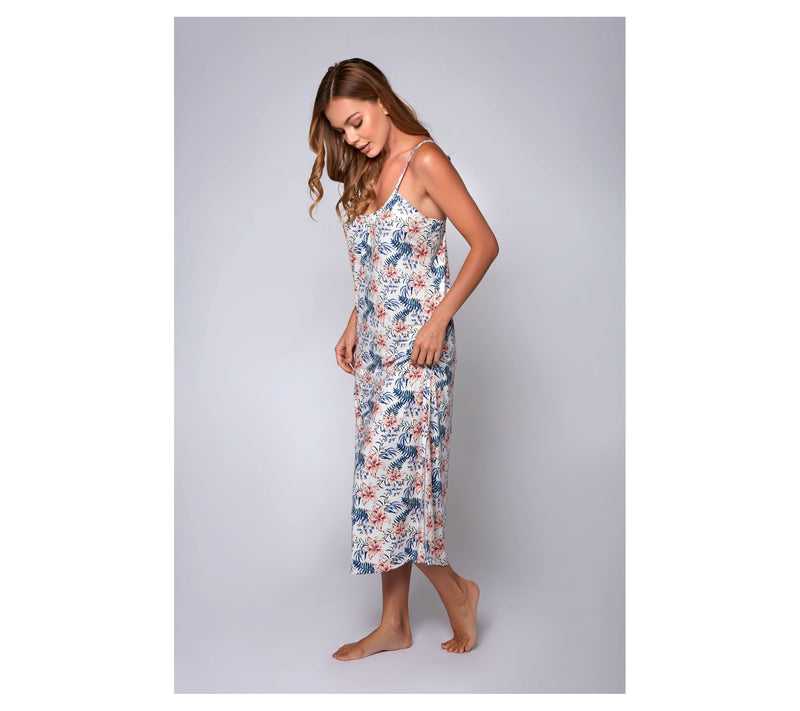 iCollection Knit Printed Maxi Lounge Dress — View 5