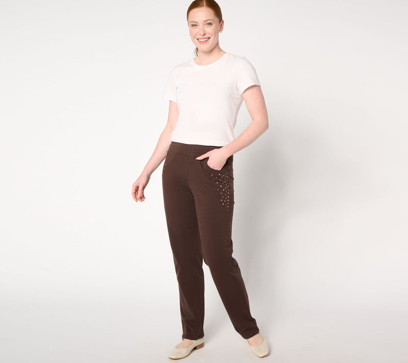 Quacker Factory Regular DreamJeannes Flat Waistband Straight Leg — View 9
