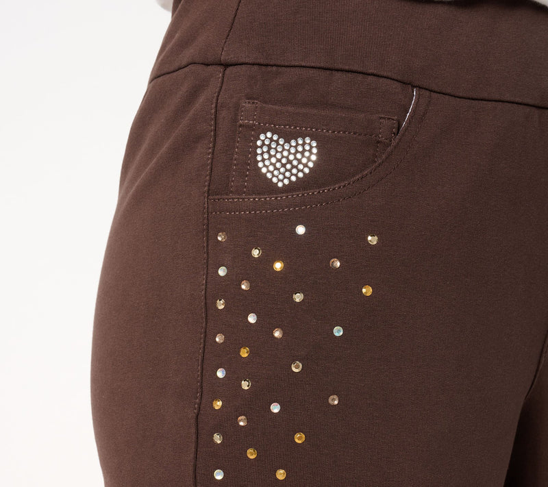 Quacker Factory Regular DreamJeannes Flat Waistband Straight Leg — View 10