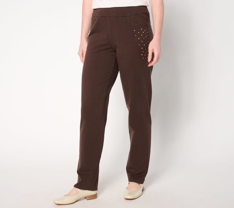 Quacker Factory Regular DreamJeannes Flat Waistband Straight Leg — View 5